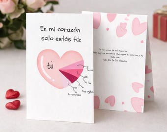 Spanish Valentine's Day Card – Heart Illustration Love Message