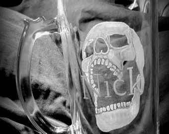Personalized skull mug set of two
