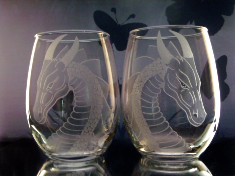 Dragon Wine Glasses Ready to Ship Wine Glass Set Wine Lovers Gift