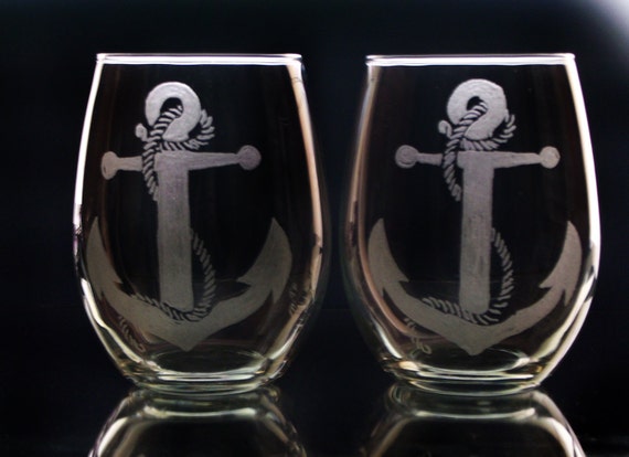 15oz Anchor Collection Stemless Wine Glasses - Set of 4