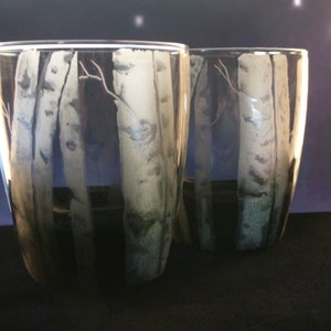Handgravierte Birch Tree Whisky Gläser Set: Mancave Barware