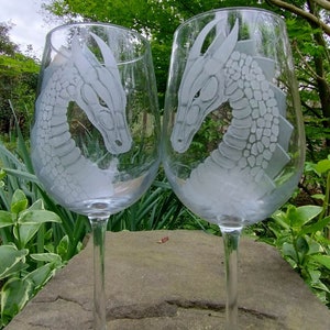 Dragon Wine Glasses: Personalized Wedding Toast, Fantasy Ren Faire