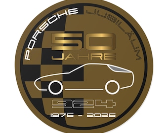 Pegatina de vinilo del 50 aniversario del Porsche 924 (para clientes norteamericanos)