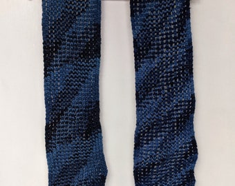 Multi-tonal Blue Mesh Scarf