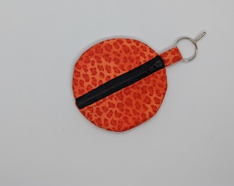 Pochette pour écouteurs à imprimé guépard mandarine