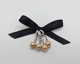 Golden &quot;Pearl&quot; Stitch Markers (set of 4)