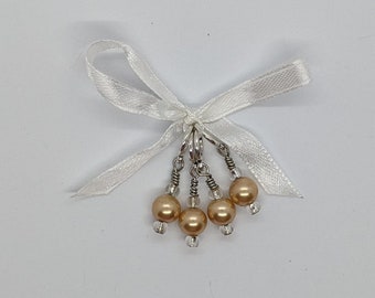 Golden "Pearl" Stitch Markers (set of 4)