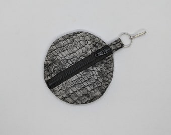 Grauer Alligator Print Ohrstecker Beutel