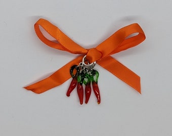 Glass Chile Pepper Stitch Markers (Set of 4)