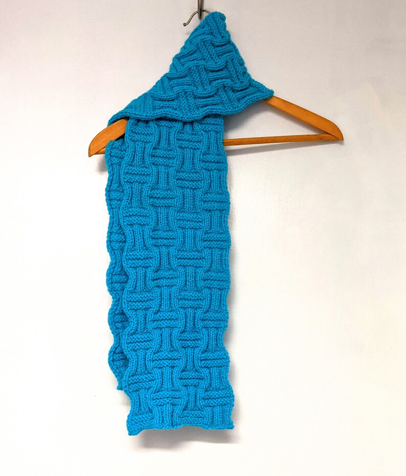Scarf Ridges Bright Turquoise Wavy Ridges Scarf - Etsy