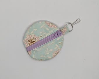 Grande pochette pour écouteurs florale pastel
