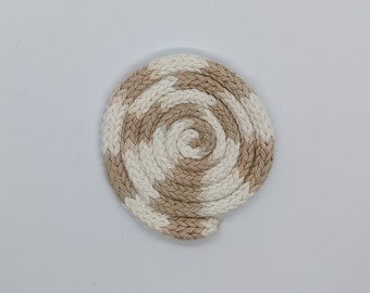 SALE! CLEARANCE! Handknit Tan and White Coaster