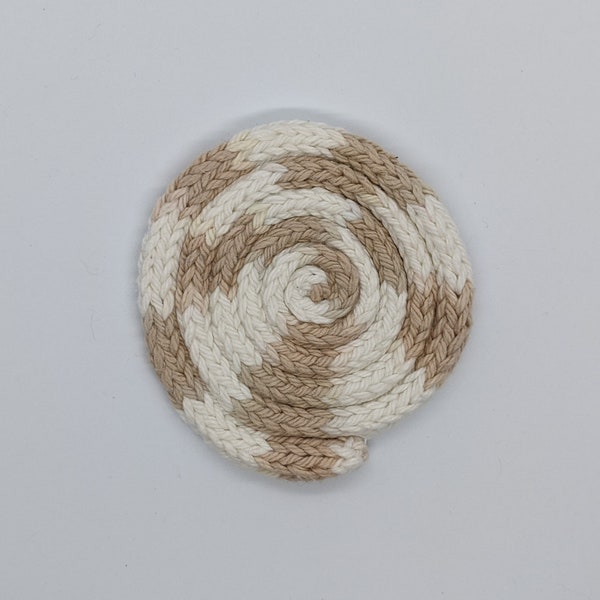 SALE! CLEARANCE! Handknit Tan and White Coaster