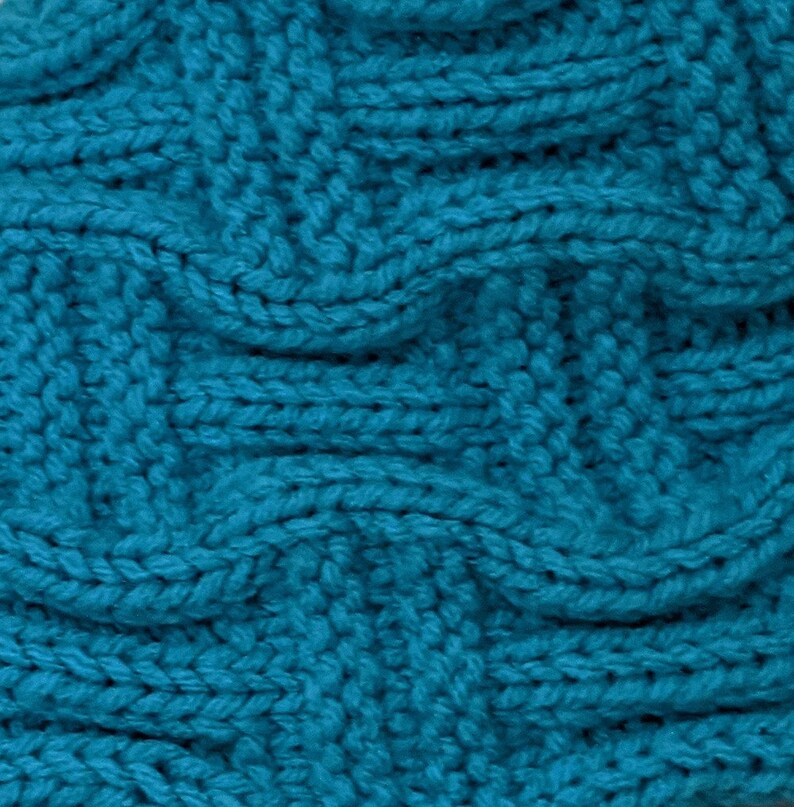 Scarf Ridges Bright Turquoise Wavy Ridges Scarf - Etsy