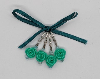 Marqueurs de point roses en résine turquoise (Ensemble de 4)