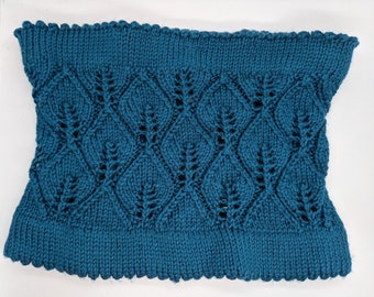 SALE! Lovely, Leafy Handknit Cowl