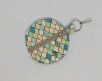Pochette pour écouteurs à imprimé écailles de sirène