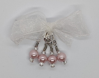 Marqueurs de point « perle » roses (lot de 4)