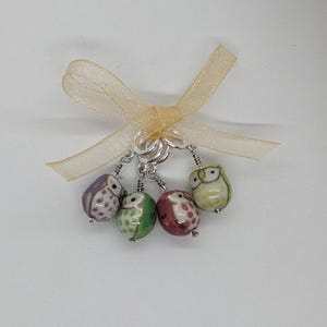 Ceramic Owl Stitch Markers (Set of 4)