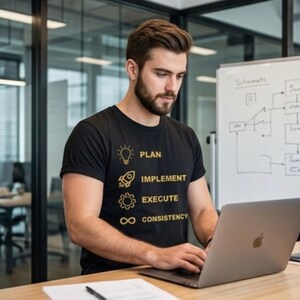 Planen, Umsetzen, Ausführen – Konstanz-T-Shirt | Motivierendes Produktivitäts-T-Shirt Bild 6