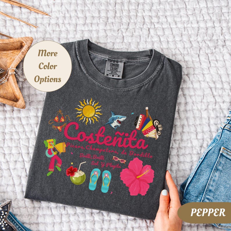 Costeñita Colombia Shirt, Tropical Beach Tee, Latina Pride Tee, Caribbean Summer Vacation, Barranquilla Carnaval Shirt, Colombian Gift image 8