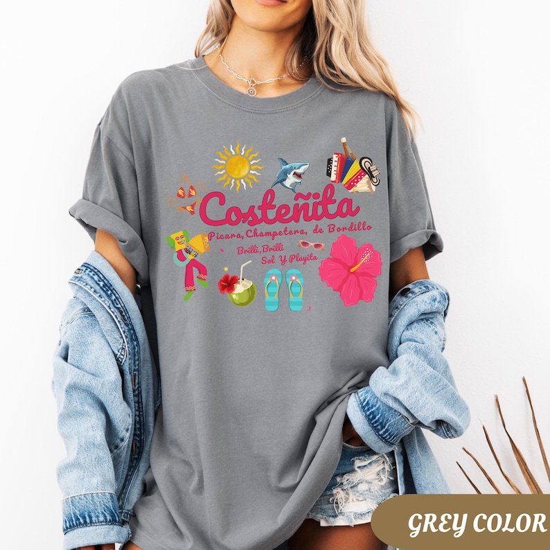 Costeñita Colombia Shirt, Tropical Beach Tee, Latina Pride Tee, Caribbean Summer Vacation, Barranquilla Carnaval Shirt, Colombian Gift image 6