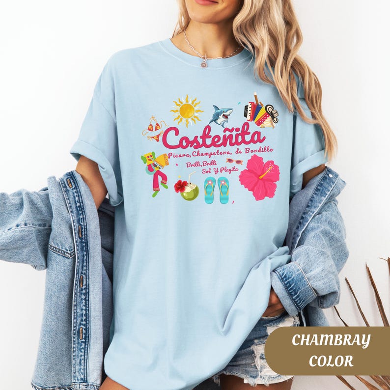 Costeñita Colombia Shirt, Tropical Beach Tee, Latina Pride Tee, Caribbean Summer Vacation, Barranquilla Carnaval Shirt, Colombian Gift image 3