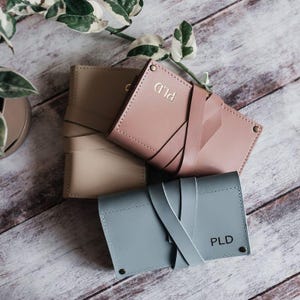 Handmade Leather Jewelry Roll – Minimalist Travel Organizer, Personalized Gift