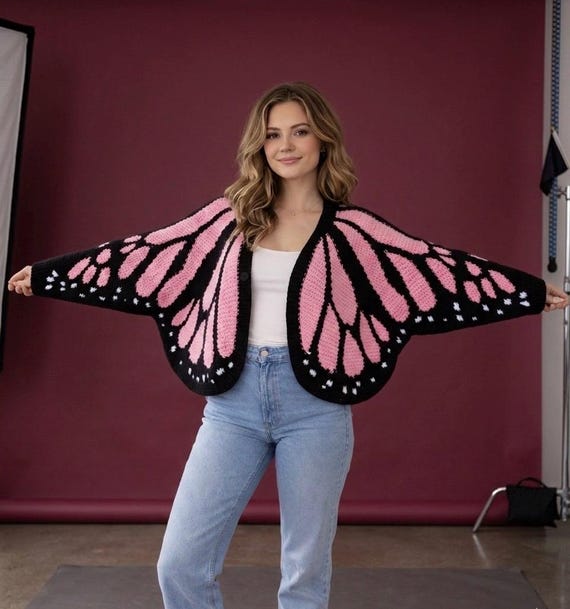 Monarch Butterfly Crochet Cardigan Pattern | Wings DIY Sweater (PDF Download)