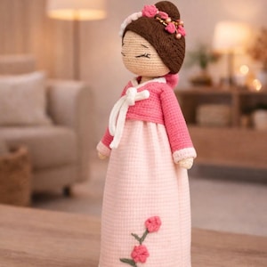 Häkelanleitung (PDF) PDF Anleitung zum Häkeln von Hanbok-Plüschpuppen – Digital Download