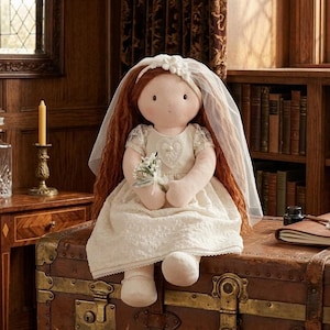 Rag Doll Sewing Pattern PDF, Bride Doll with Dress, Hair... DIY Handmade Doll (Digital Download)