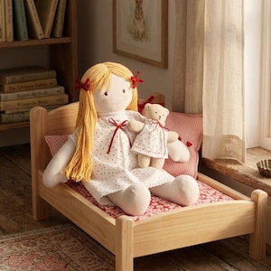 Rag Doll Sewing Pattern PDF, 18 inches Cloth Doll with Dress, Hair...(Digital Download)
