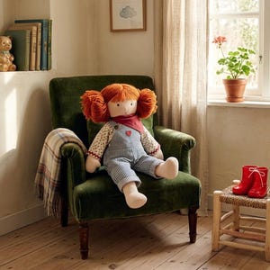 Rag Doll Sewing Pattern – Cloth Doll with Dress, Hair, Bag... DIY Handmade Doll (Digital Download)