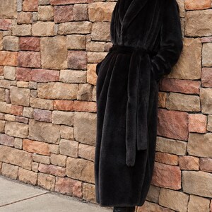 Faux Fur Duster Coat Sewing Pattern, Shawl Collar, Belted, Sizes XS-5XL (PDF)