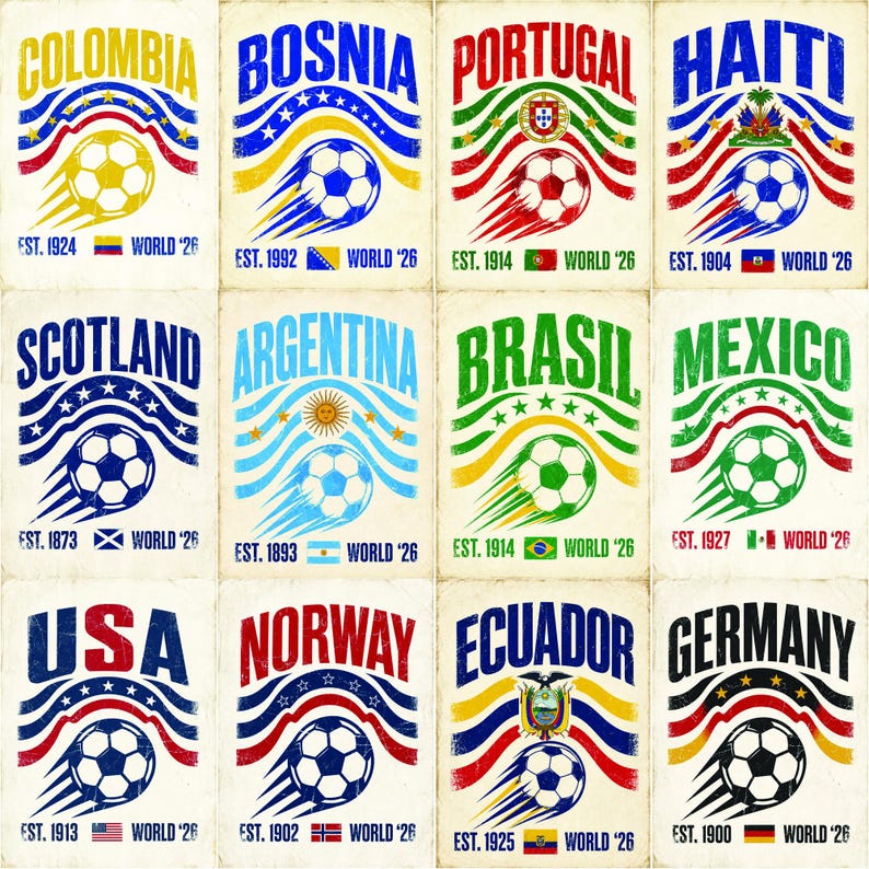 Croatia Soccer Shirt 2026, Croatia Football Fan Tee, Croatia Est 1912 Vintage Soccer T-Shirt, National Team Supporter Gift 画像 3
