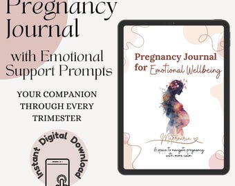 Pregnancy Journal | Guided Journal for Expecting Moms | Pregnancy Self-Care Guide with Reflection Prompts | Digital Download PDF