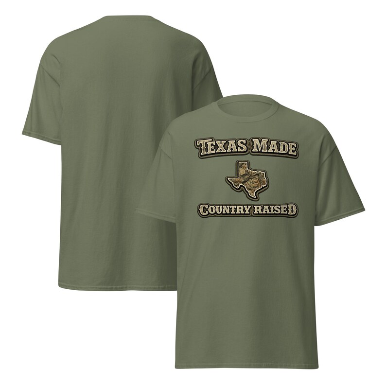 Texas Made Country Raised T-Shirt from CobornCustoms Etsy listing