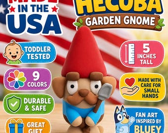 Hecuba Gartenzwerg Figur: Bluey TV-Show inspiriert, 5-Zoll-Kleinkind-Spielzeug