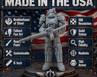 Fallout Knight of the Brotherhood of Steel T60 Power Armor Resinfigur (15 cm hög) V2.0