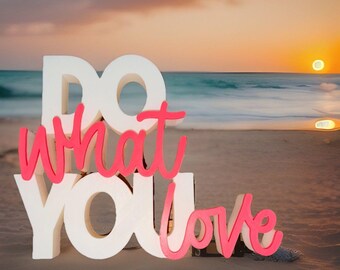 "Do What You Love Schild ""Do What You Love"" mit geometrischer Darstellung in verschiedenen Farben (25x20cm)"