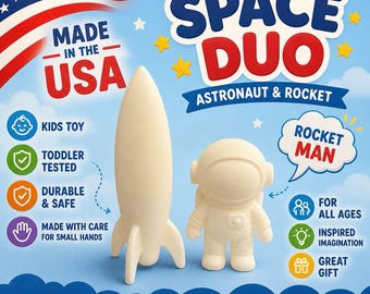 Astronaut & Raumschiff / Rakete - Kleinkind Getestet - Mitspieler Spielzeug USA Made