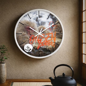 Onsen Lover | Japanese Hot Spring Snow Monkey Design Wall Clock