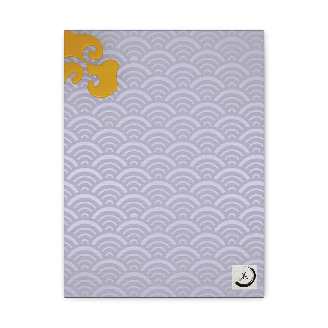 Japanese Folding Fan Wave Pattern With Kanji Logo Wall Art Canvas - Etsy