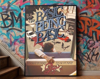 Djo Basic Being Basic Rolled Poster, Vintage Collage Wall Art