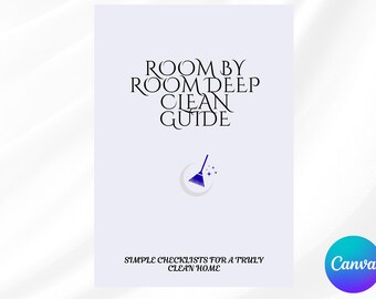 Room by Room Deep Cleaning Checklist, Home Organization Planner (Canva)