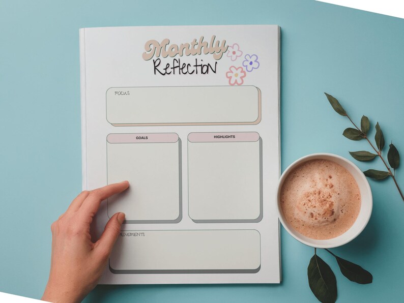 Monthly Reflection Worksheet Printable PDF | Goal Setting Planner ...