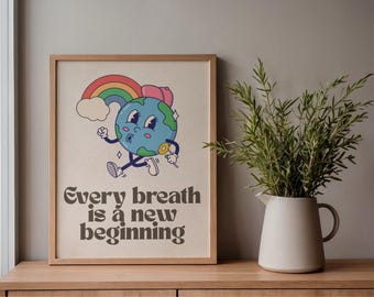 Fun Motivational Quotes, Inspirational Posters, Mindfulness Printable Wall Art- Set of 4