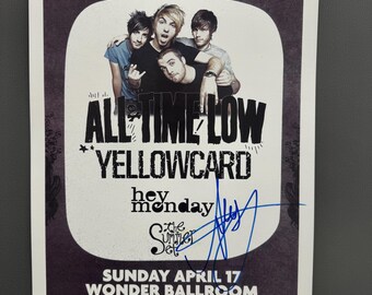All Time Low – The DIRTY WORK TOUR – Authentic Hand-Signed Music Poster
