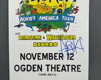 Steve Aoki – AOKIFY AMERICA TOUR – Authentic Hand-Signed Music Poster