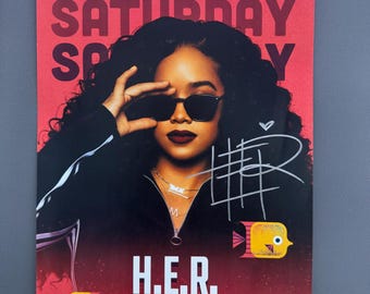 H.E.R. – SATURDAY – Authentic Hand-Signed Music Poster